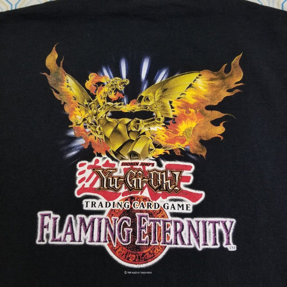 Vintage Yugioh Flaming Eternity T Shirt Tcg Card